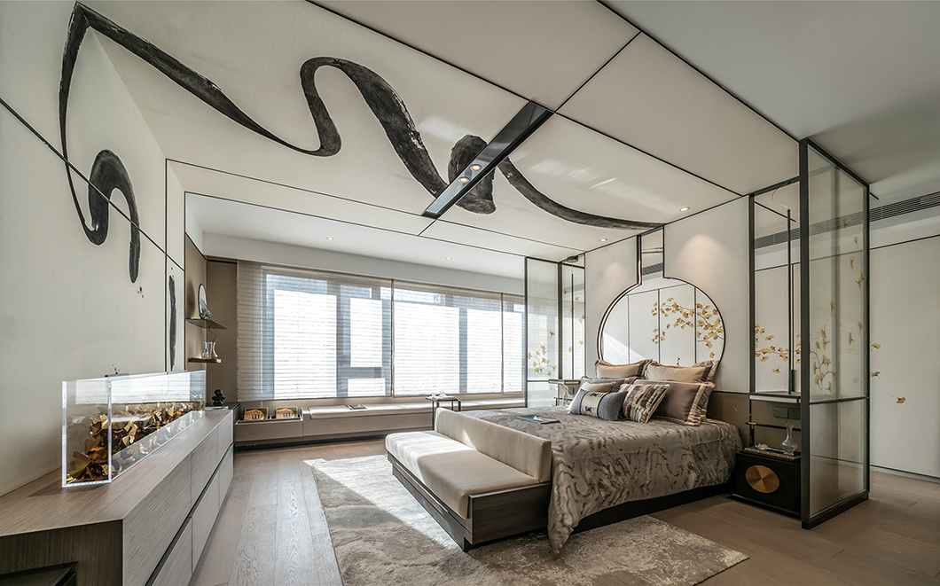 新中式風格室內家裝案例效果圖-臥室 新中式風格室內家裝案例效果圖-臥室